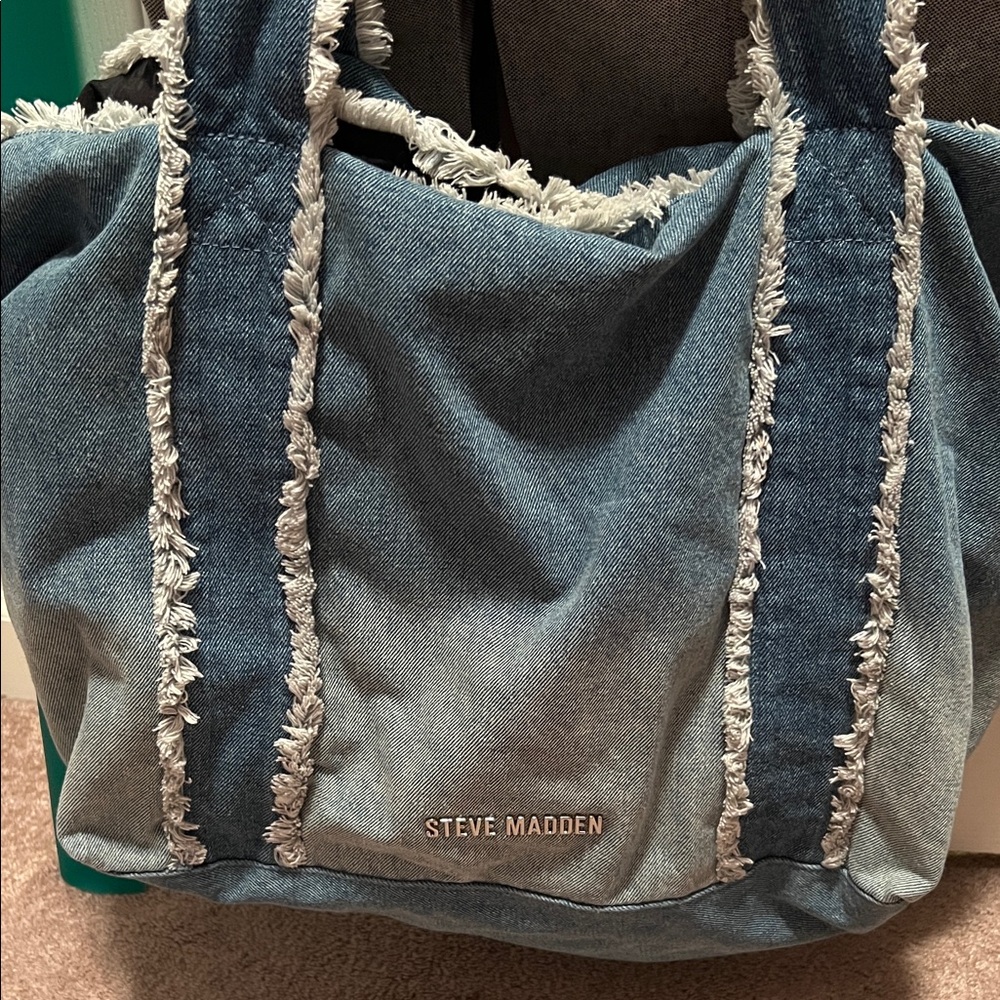 Steve Madden Frayed Denim Tote
